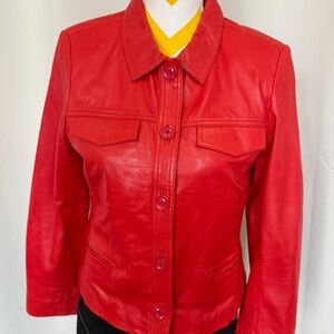 Zadig & Voltaire Red Leather Women's Jacket